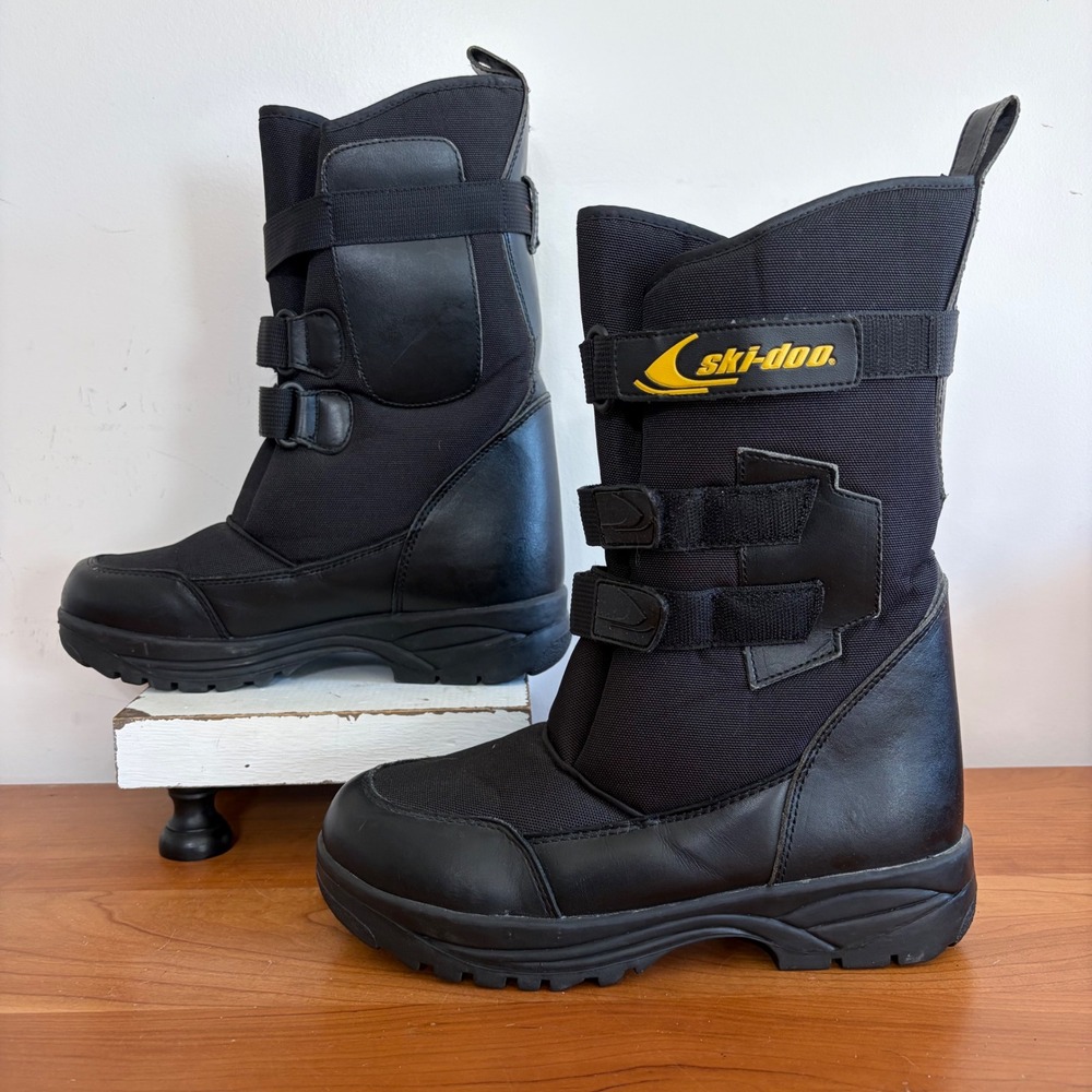 Ski-Doo Mens Black Snowmobile Boots Thermolite Insulated Size 7 4500056971